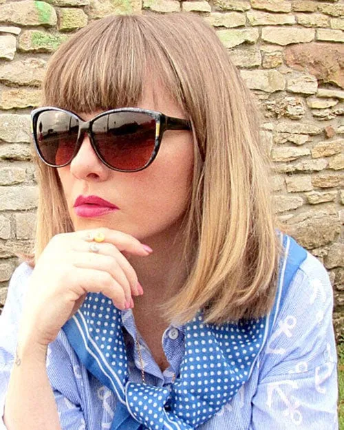 SIMONE Marble Gray Cat-Eye Sunglasses sold by Giant Vintage product image thumbnail 3