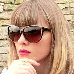 SIMONE Marble Gray Cat-Eye Sunglasses sold by Giant Vintage