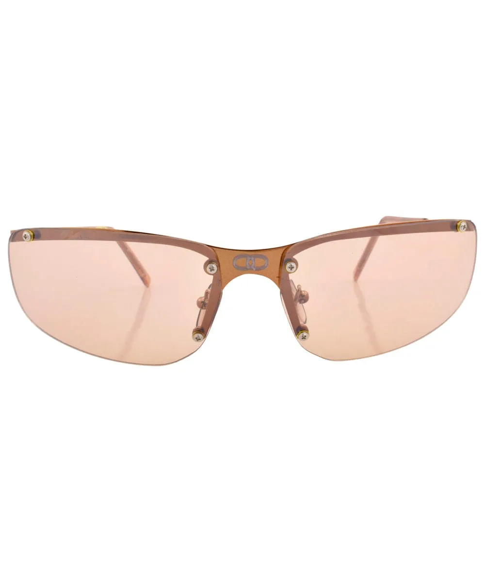 DOUBLE Amber Rimless Sunglasses sold by Giant Vintage product image thumbnail 3