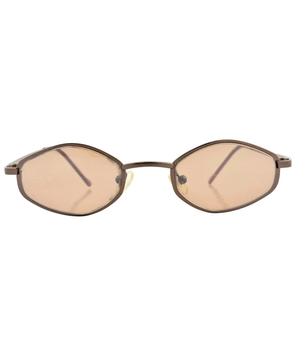 TOT Copper/Brown Micro-Diamond Sunglasses sold by Giant Vintage product image thumbnail 3