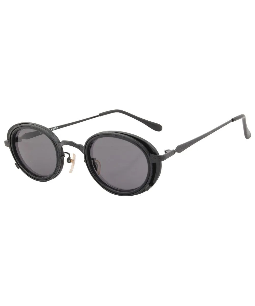 KAFKA Black Oval Sunglasses sold by Giant Vintage product image thumbnail 2