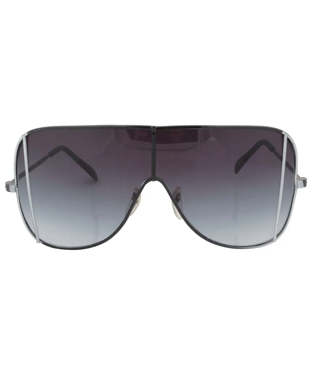 KERPOW Black Shield Sunglasses sold by Giant Vintage product image thumbnail 3