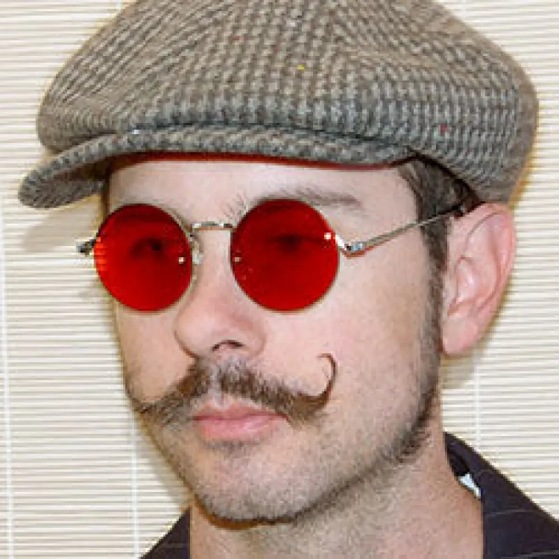 JUDE Red Round Sunglasses sold by Giant Vintage