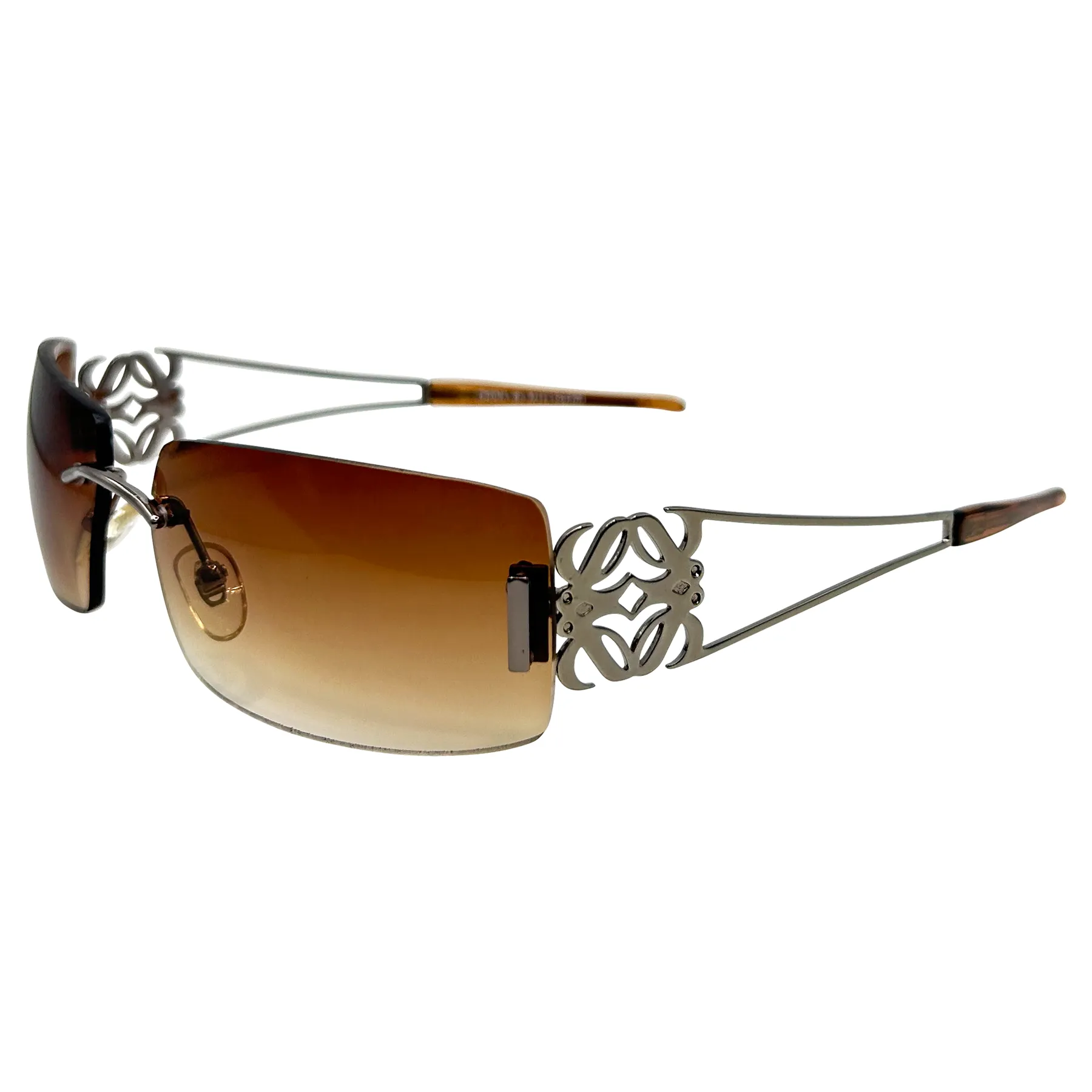 EVERGREEN Rimless Y2K Sunglasses sold by Giant Vintage product image thumbnail 3