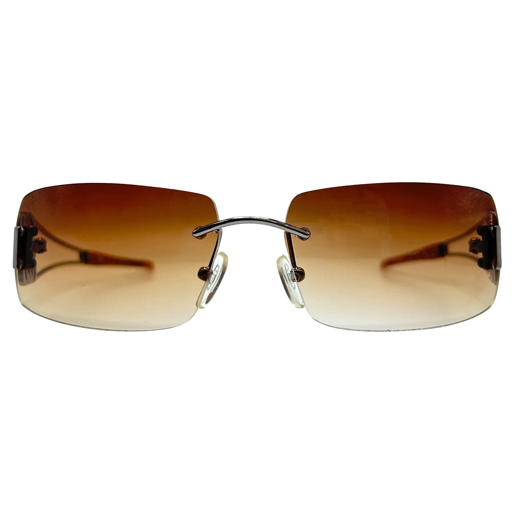 EVERGREEN Rimless Y2K Sunglasses sold by Giant Vintage product image thumbnail 4