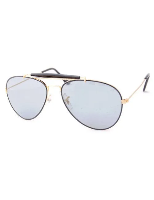 CX-TROOPER Black/Gold Aviator Sunglasses sold by Giant Vintage