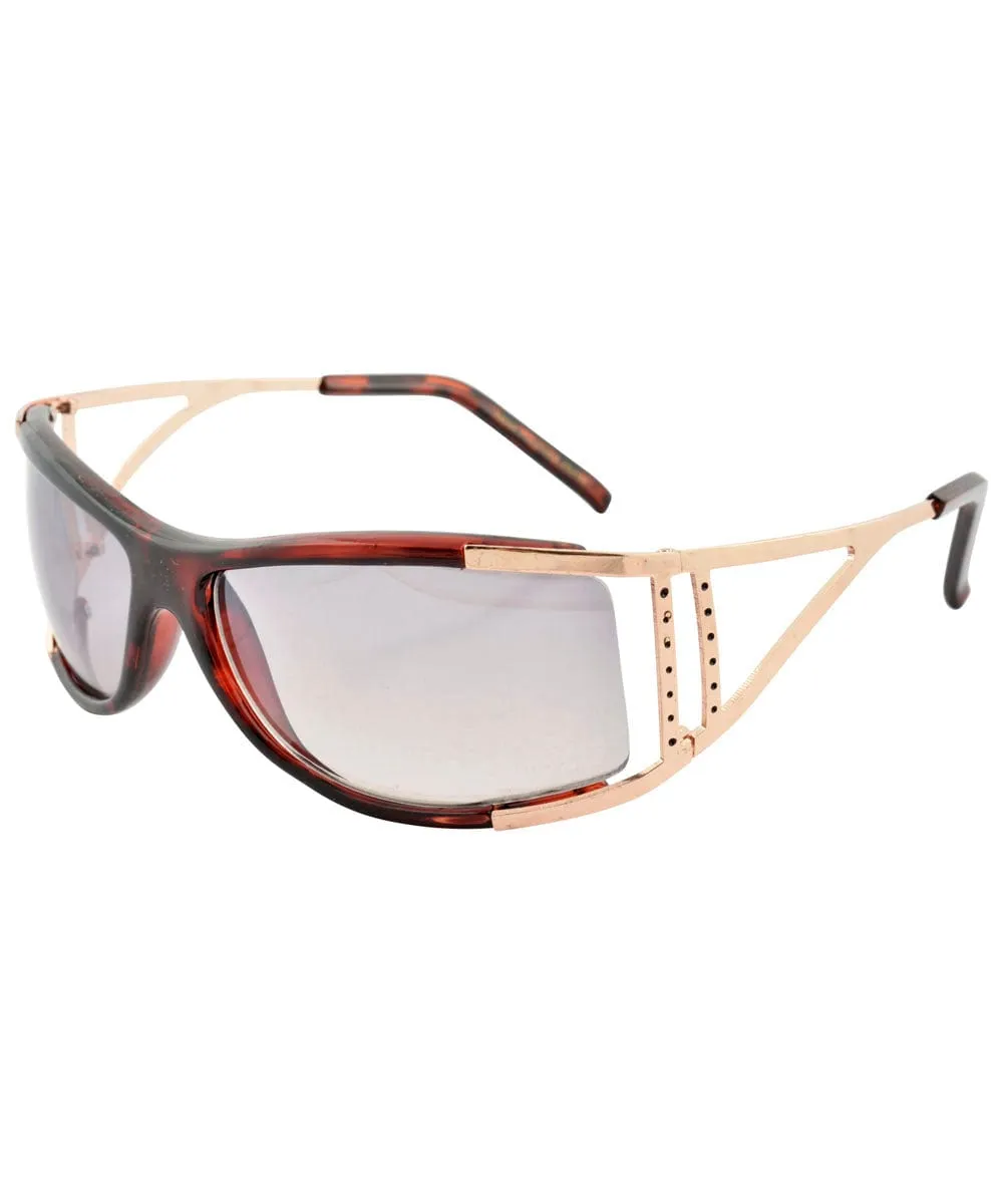 GOODY Tortoise/Smoke Y2K Wrap Sunglasses sold by Giant Vintage product image thumbnail 2