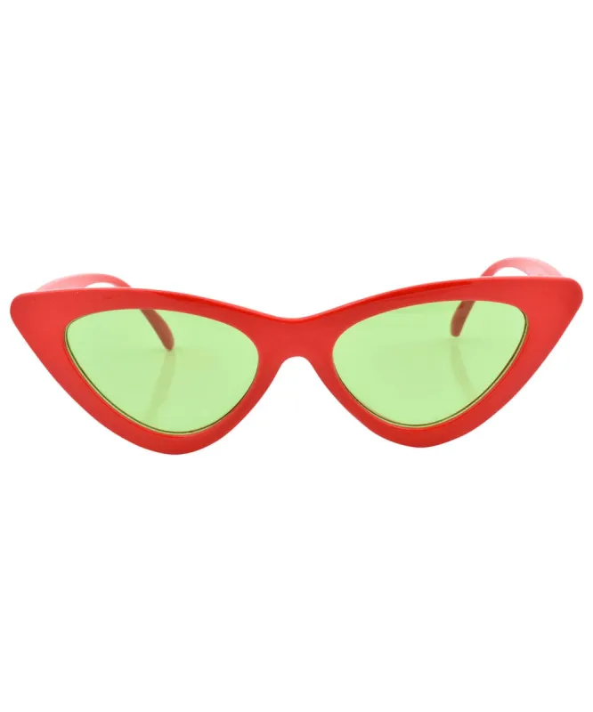 HOTSIE Red/Green Cat-Eye Sunglasses sold by Giant Vintage