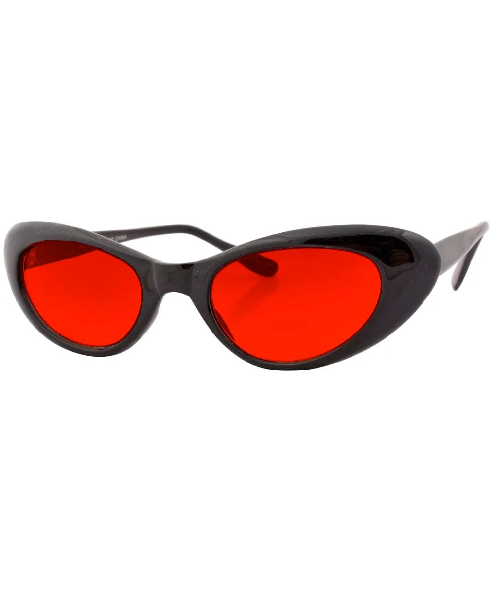 EMKAY Black/Red Cat-Eye Sunglasses sold by Giant Vintage product image thumbnail 2