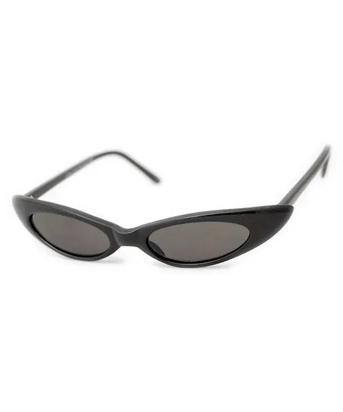 CAROLINA Black Slim Cat-Eye Sunglasses sold by Giant Vintage