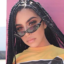 CAROLINA Black Slim Cat-Eye Sunglasses sold by Giant Vintage product image thumbnail 2