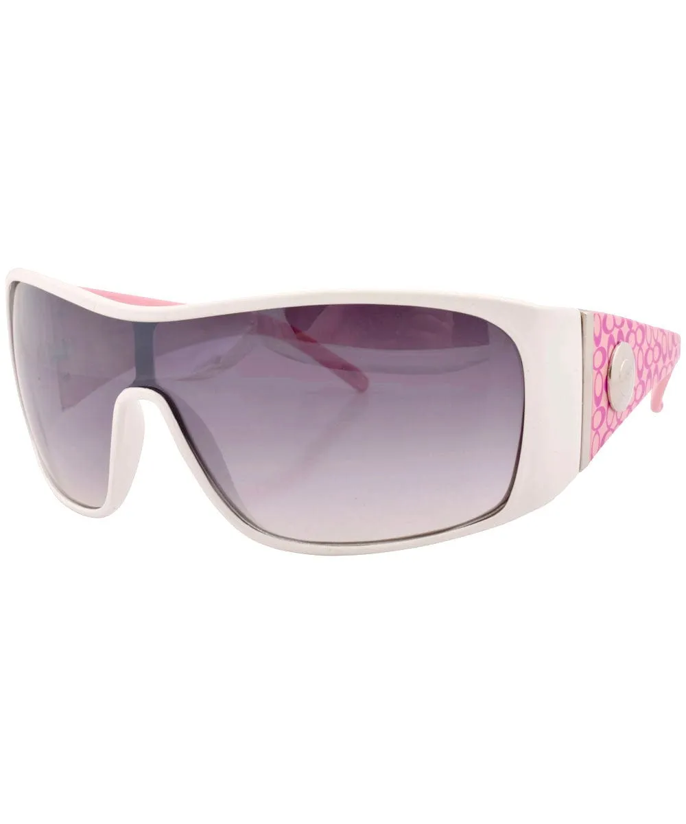 DIZZY White/Pink Oversized Sunglasses sold by Giant Vintage