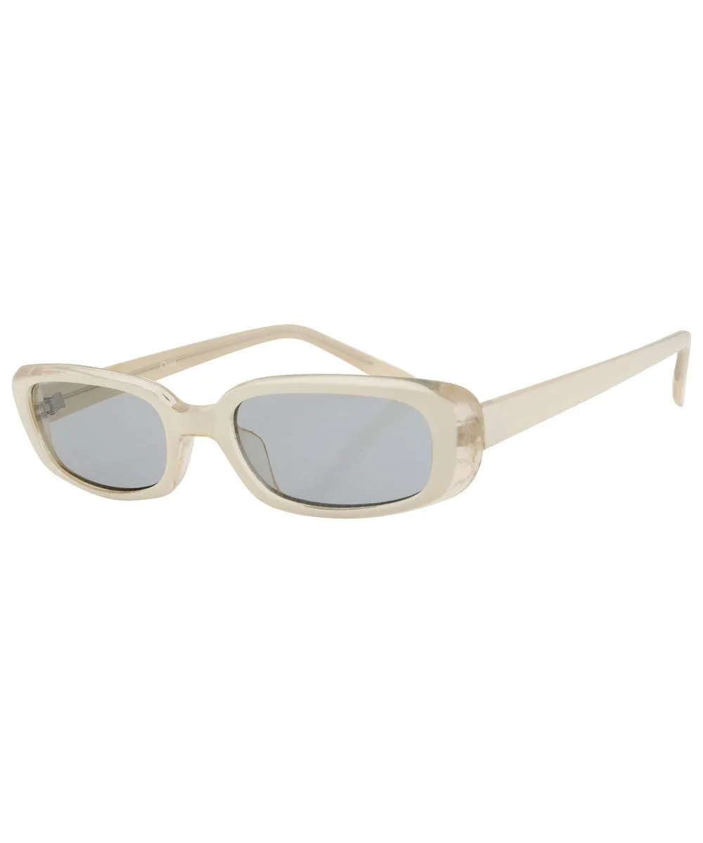 PAR-TEASE White Square Sunglasses sold by Giant Vintage