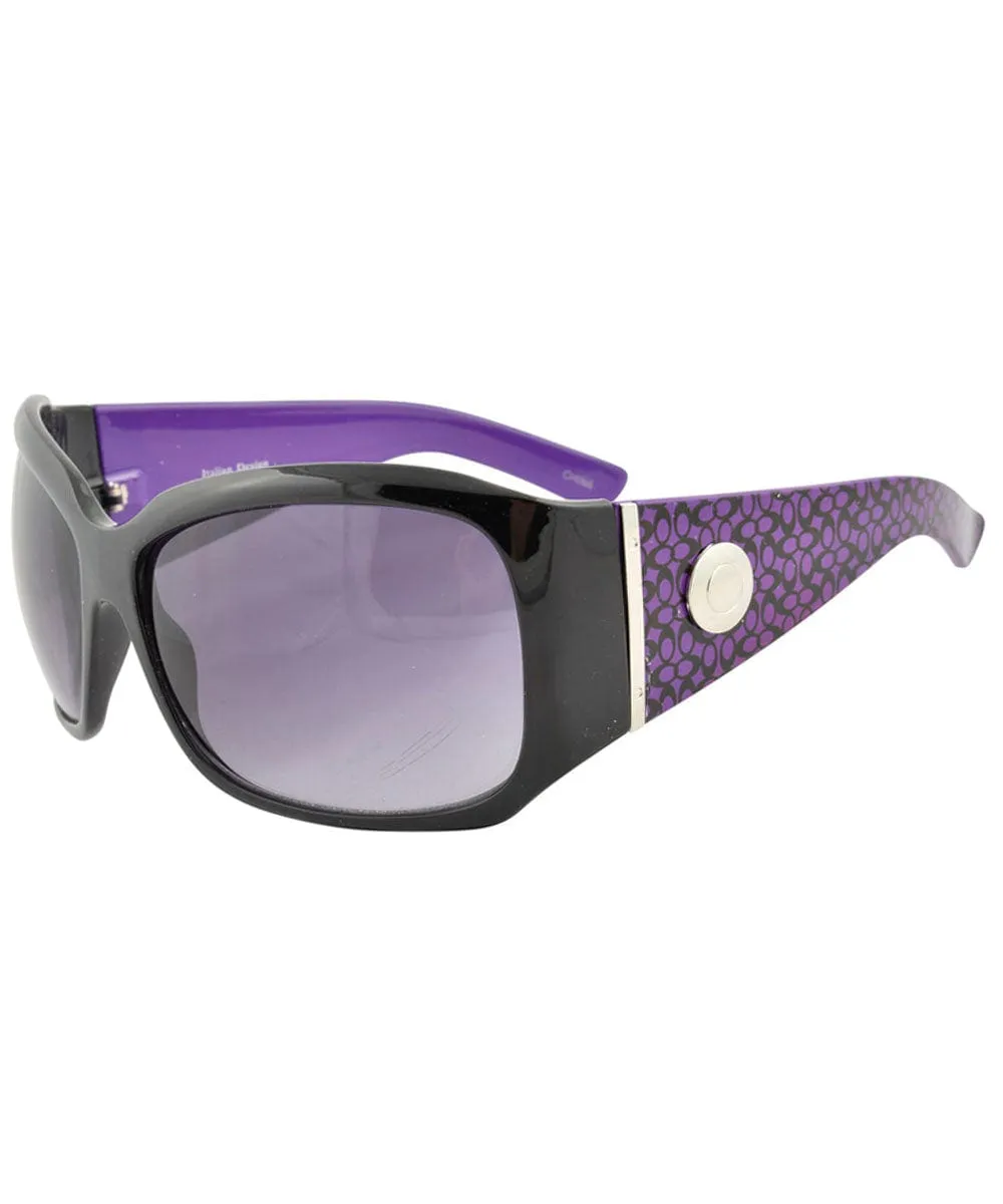 SQUISH Black/Purple Oversized Sunglasses sold by Giant Vintage product image thumbnail 3