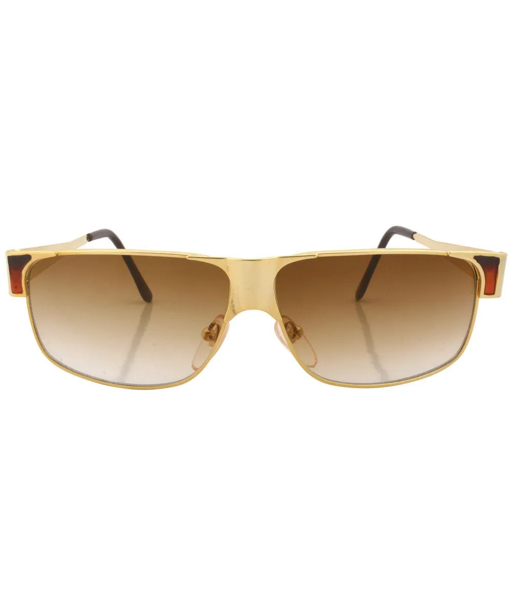 SKILLS Gold 90s Hip-Hop Sunglasses sold by Giant Vintage product image thumbnail 2