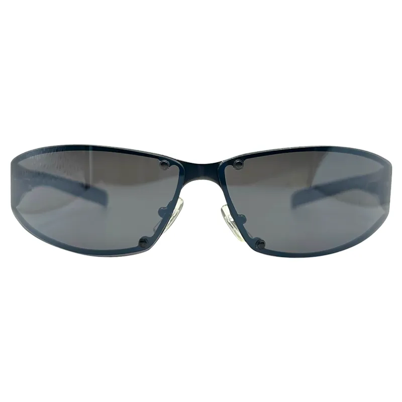 PAPYRUS Black Sport Wraparound Sunglasses sold by Giant Vintage