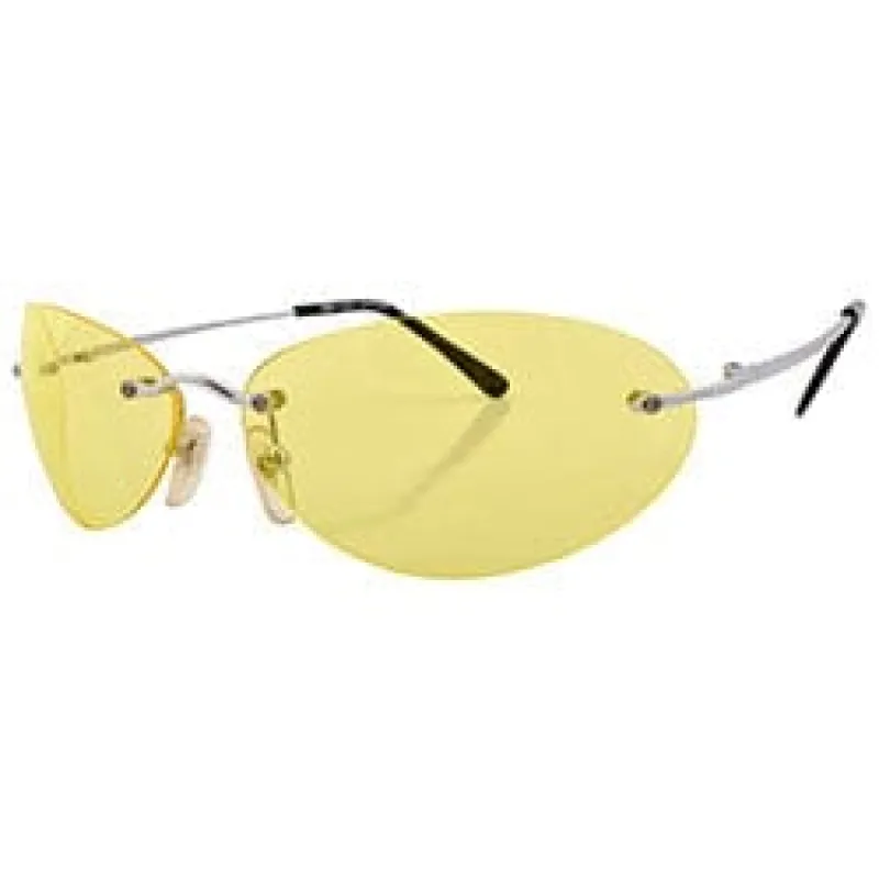 TICKLE Yellow Rimless Sunglasses sold by Giant Vintage