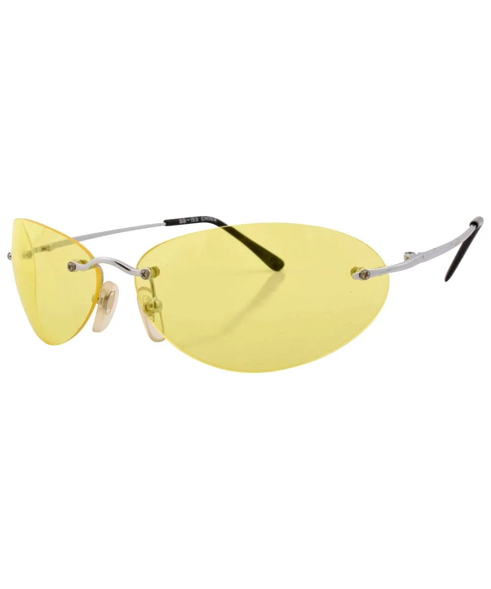TICKLE Yellow Rimless Sunglasses sold by Giant Vintage product image thumbnail 3
