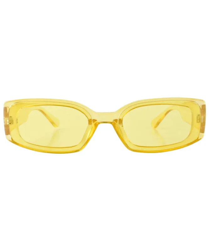 BUCK UP! Full Yellow Square Sunglasses sold by Giant Vintage