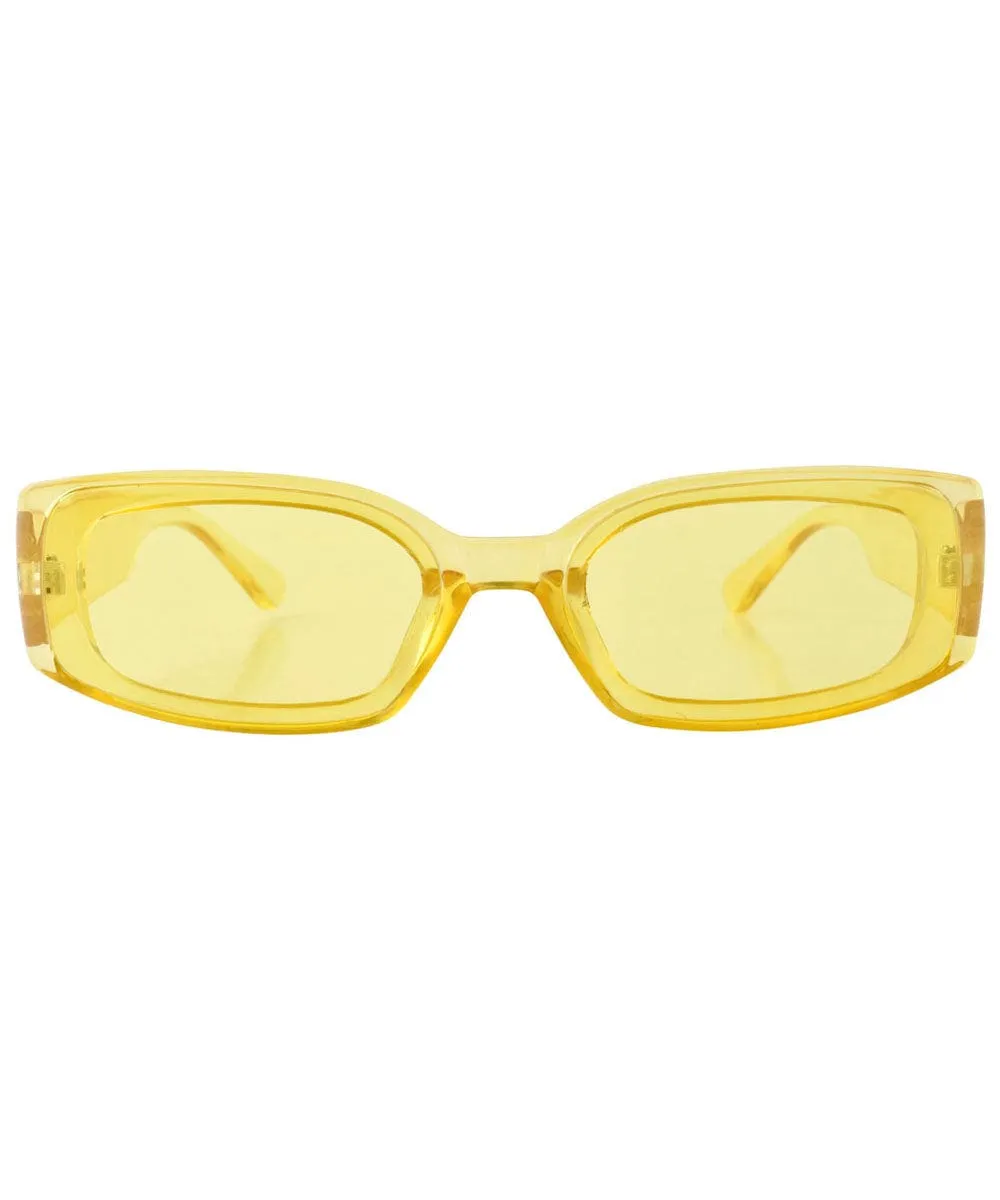 BUCK UP! Full Yellow Square Sunglasses sold by Giant Vintage