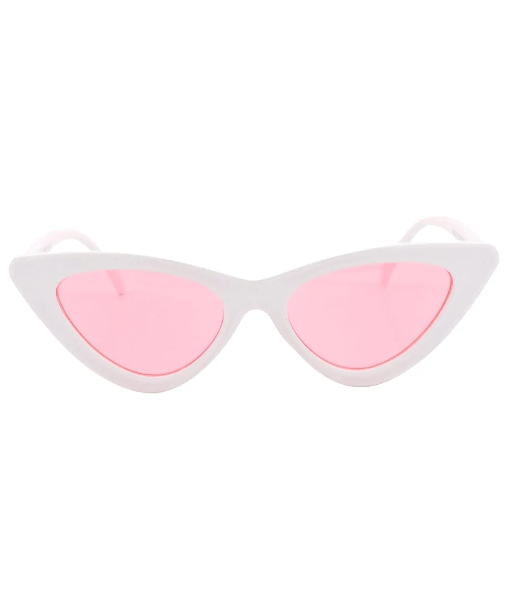 HOTSIE White/Pink Cat-Eye Sunglasses sold by Giant Vintage product image thumbnail 3