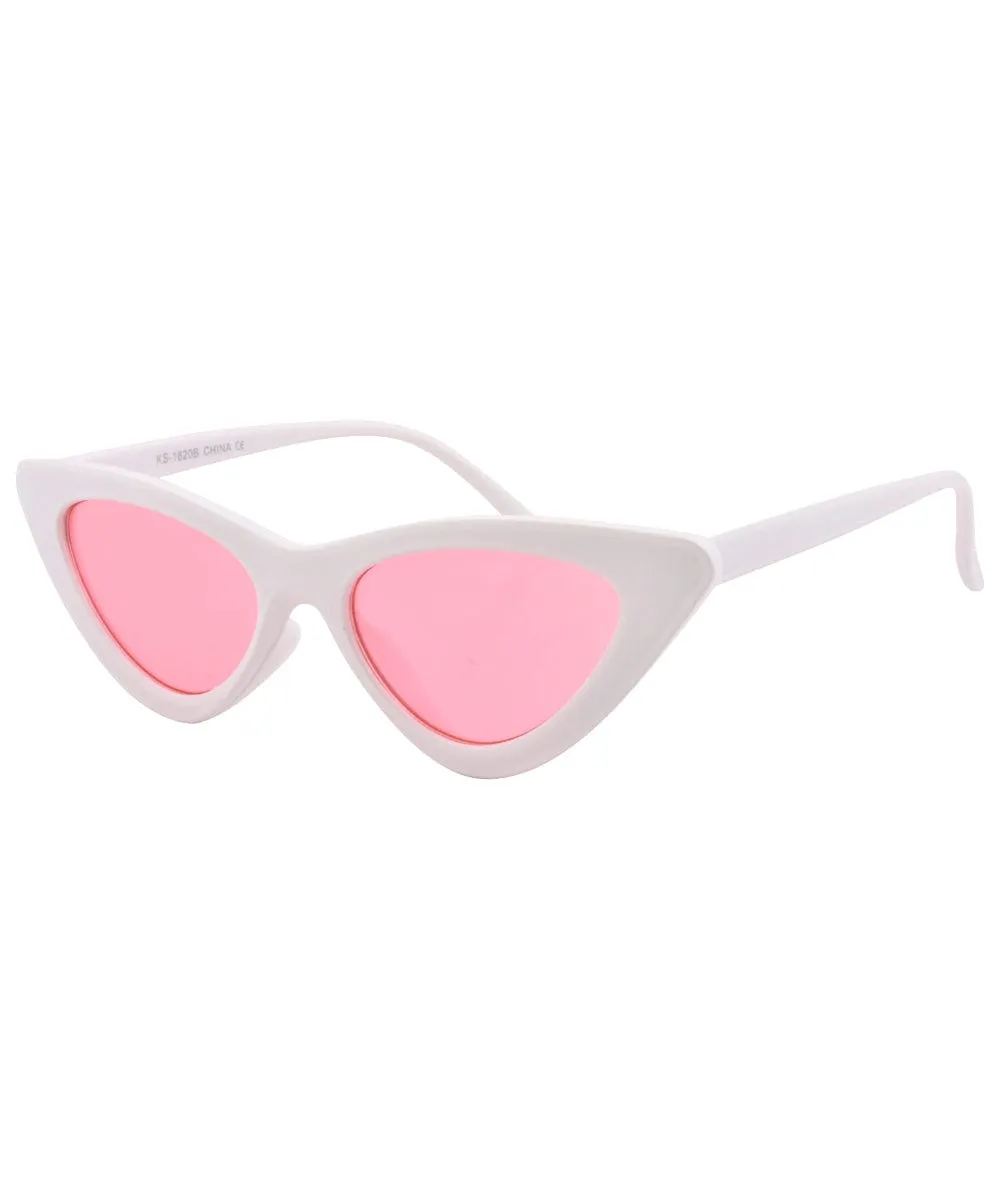 HOTSIE White/Pink Cat-Eye Sunglasses sold by Giant Vintage product image thumbnail 2