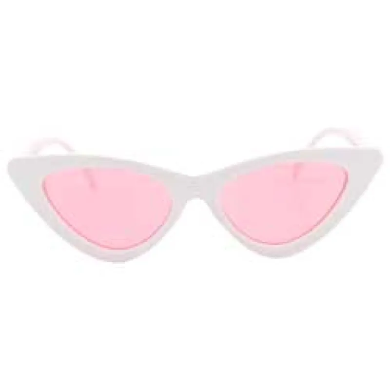HOTSIE White/Pink Cat-Eye Sunglasses sold by Giant Vintage