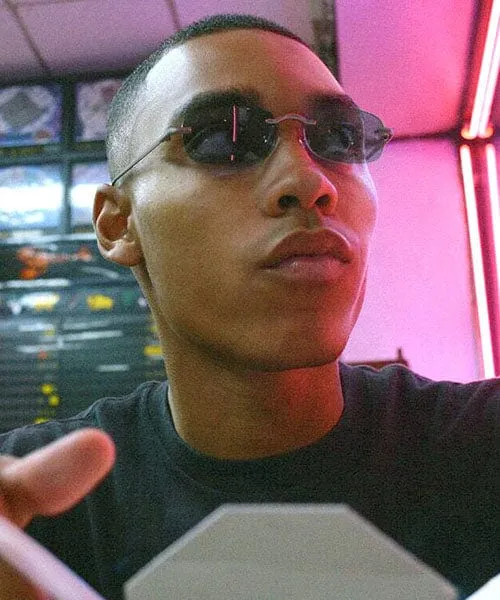 DEMITASSE Smoke Rimless Sunglasses sold by Giant Vintage product image thumbnail 4