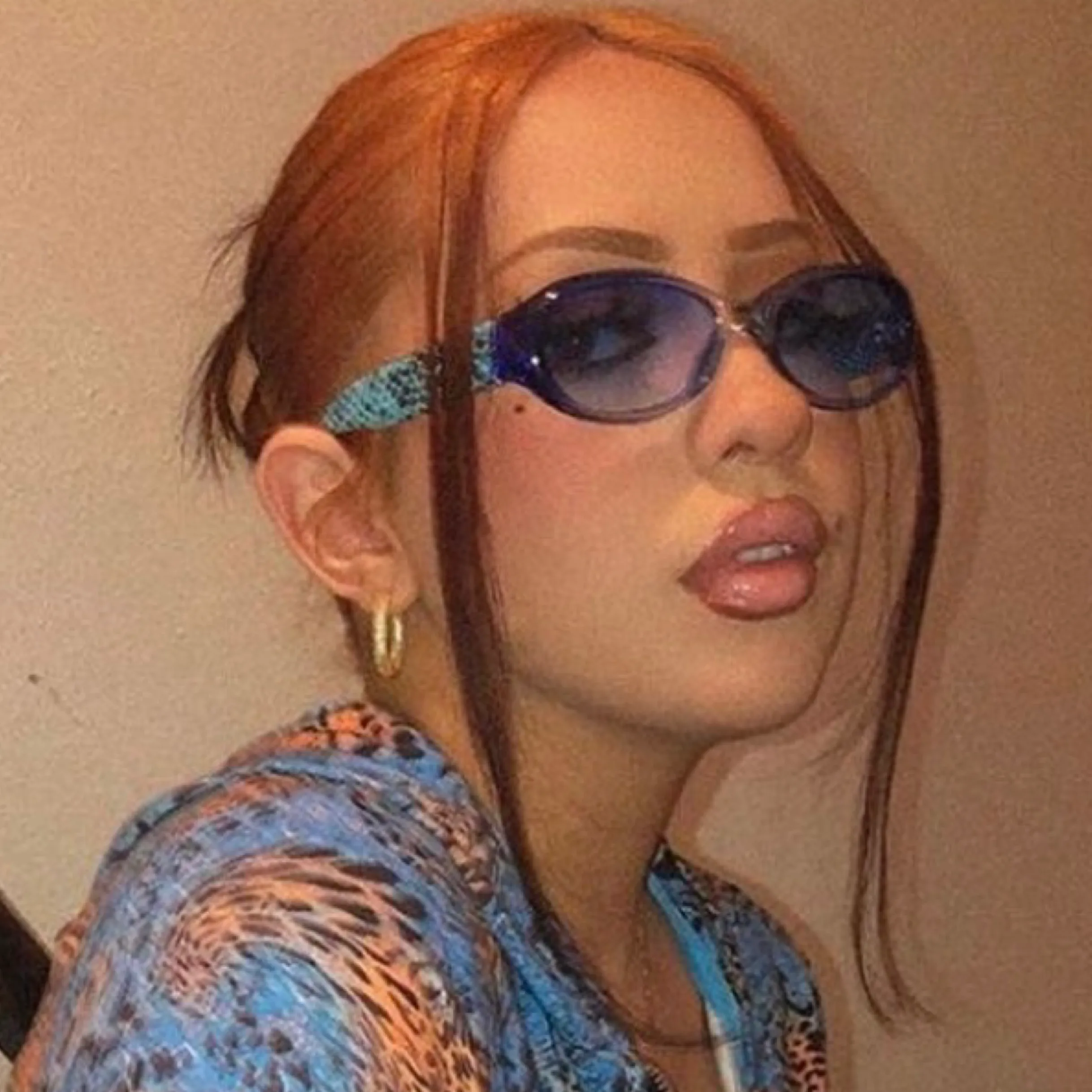 TWINS Blue Animal-Print Oval sold by Giant Vintage product image thumbnail 2