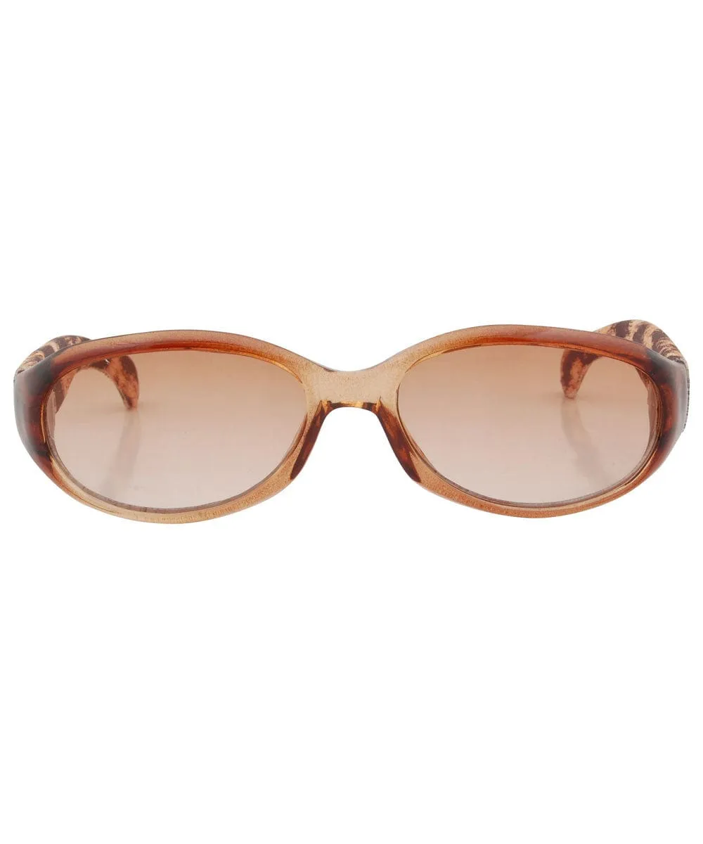 TWINS Brown Oval Sunglasses sold by Giant Vintage product image thumbnail 2