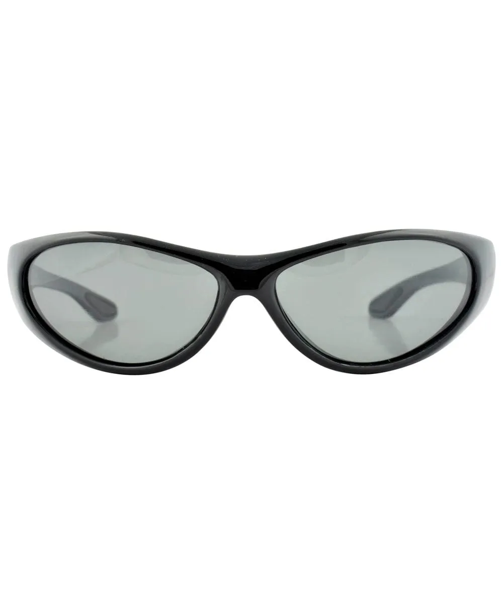 GLUED Black Sports Sunglasses sold by Giant Vintage product image thumbnail 2
