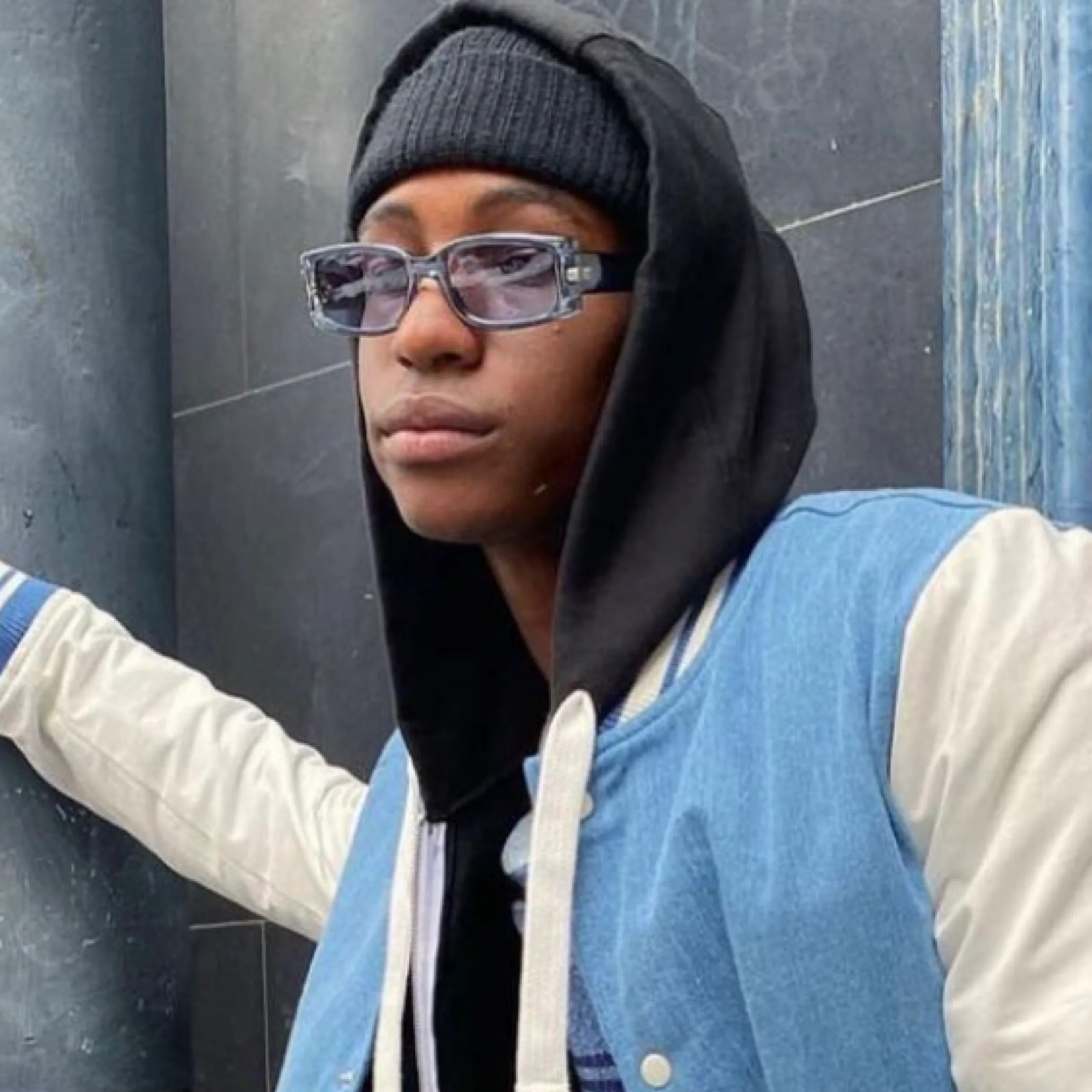 ZEPS Blue Square Sunglasses sold by Giant Vintage product image thumbnail 2