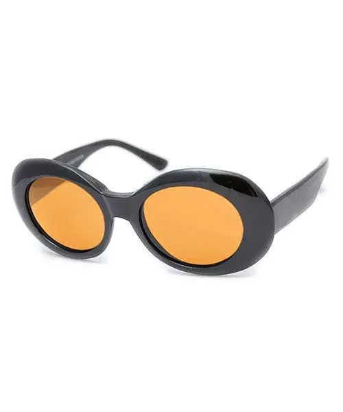 COBAIN Black/Orange Oval 90's Sunglasses sold by Giant Vintage