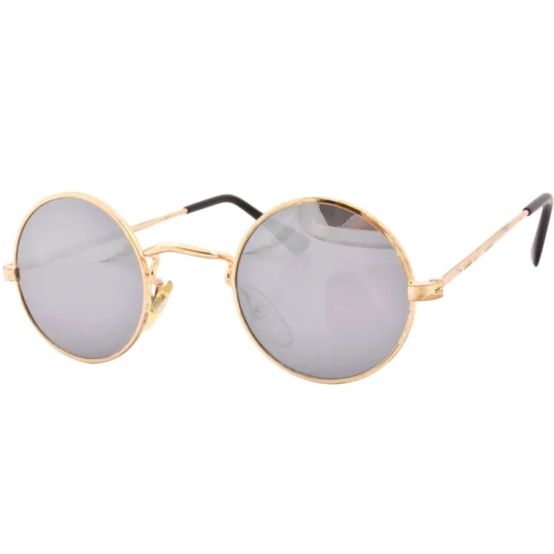 PRUDENT Gold Round Sunglasses sold by Giant Vintage