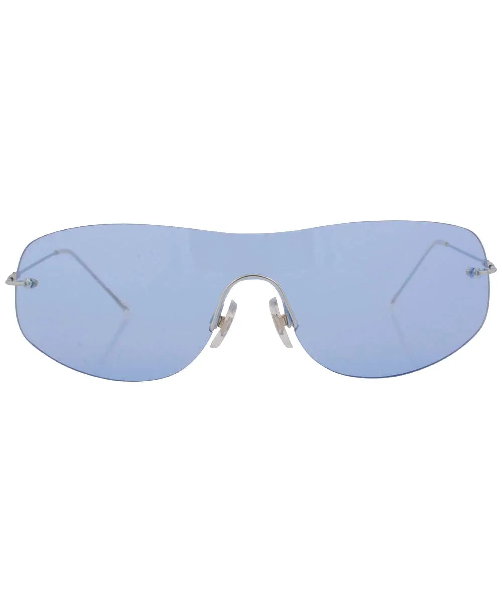 STARS Blue Rimless Sunglasses sold by Giant Vintage product image thumbnail 3