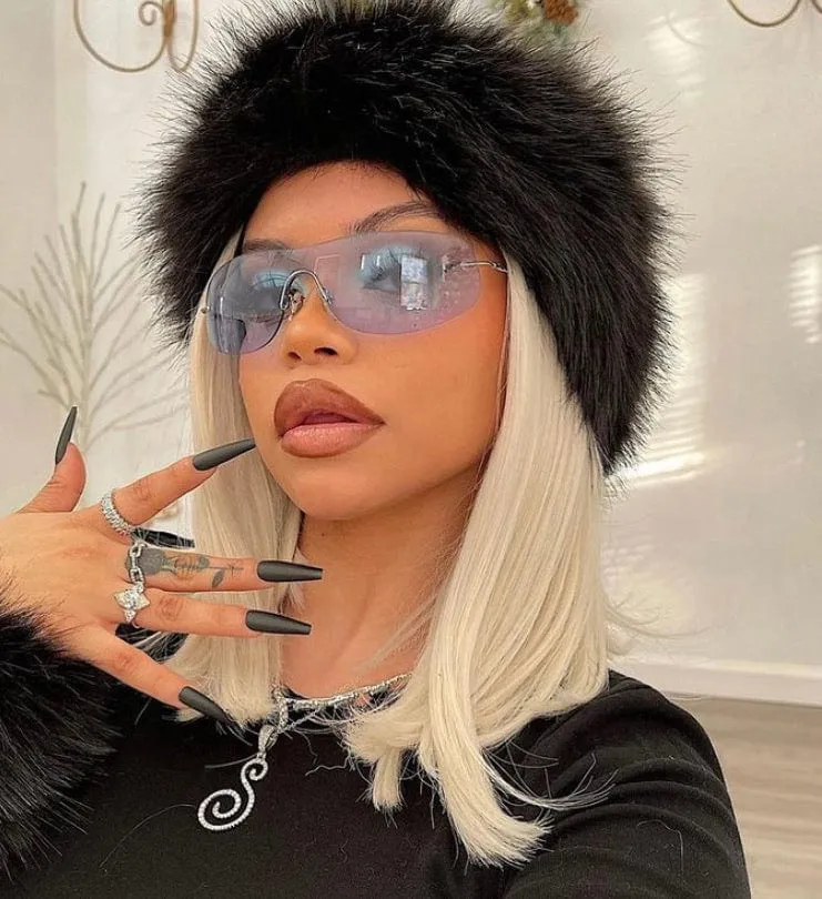 STARS Blue Rimless Sunglasses sold by Giant Vintage product image thumbnail 2