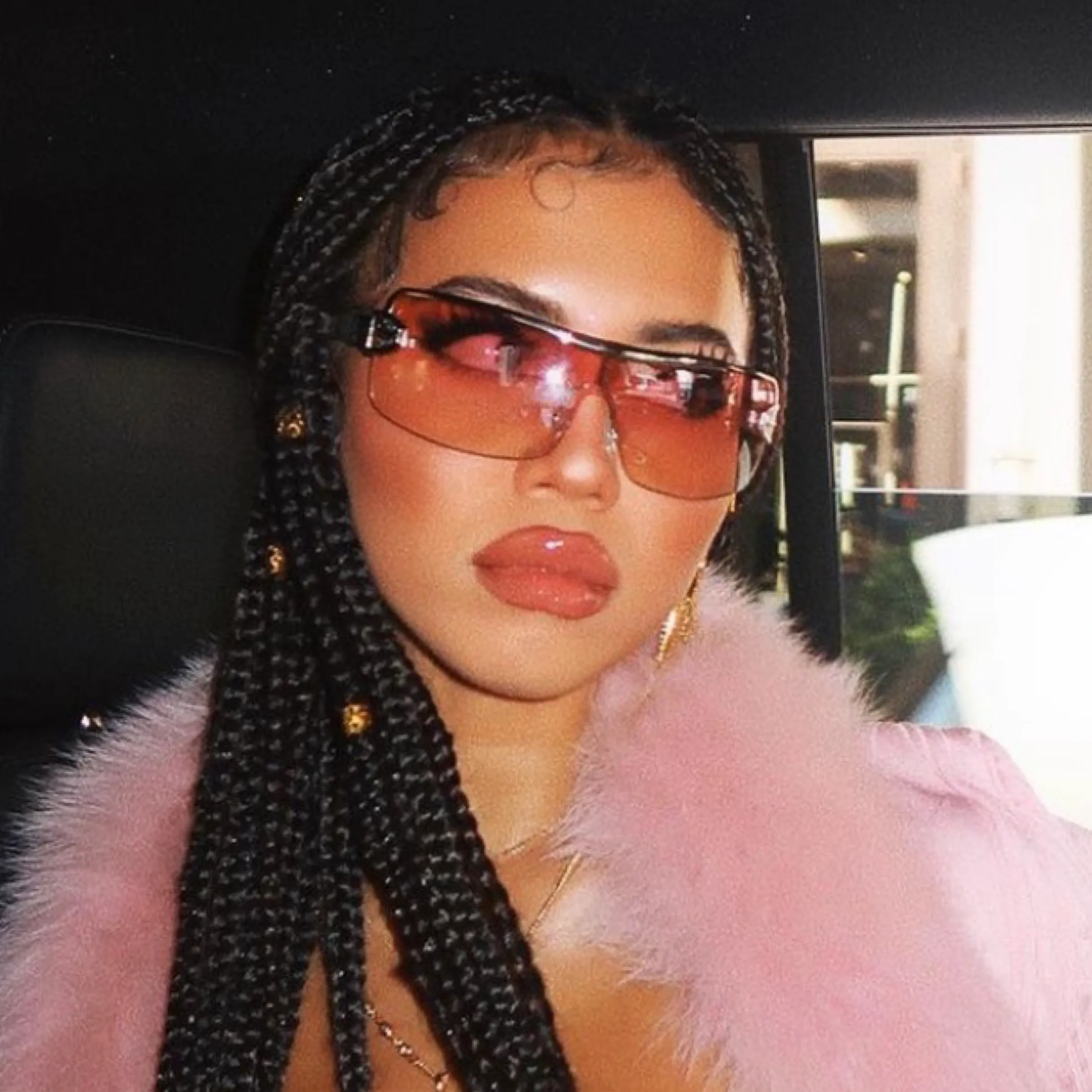 MOMMY Pink Shield Sunglasses sold by Giant Vintage product image thumbnail 2