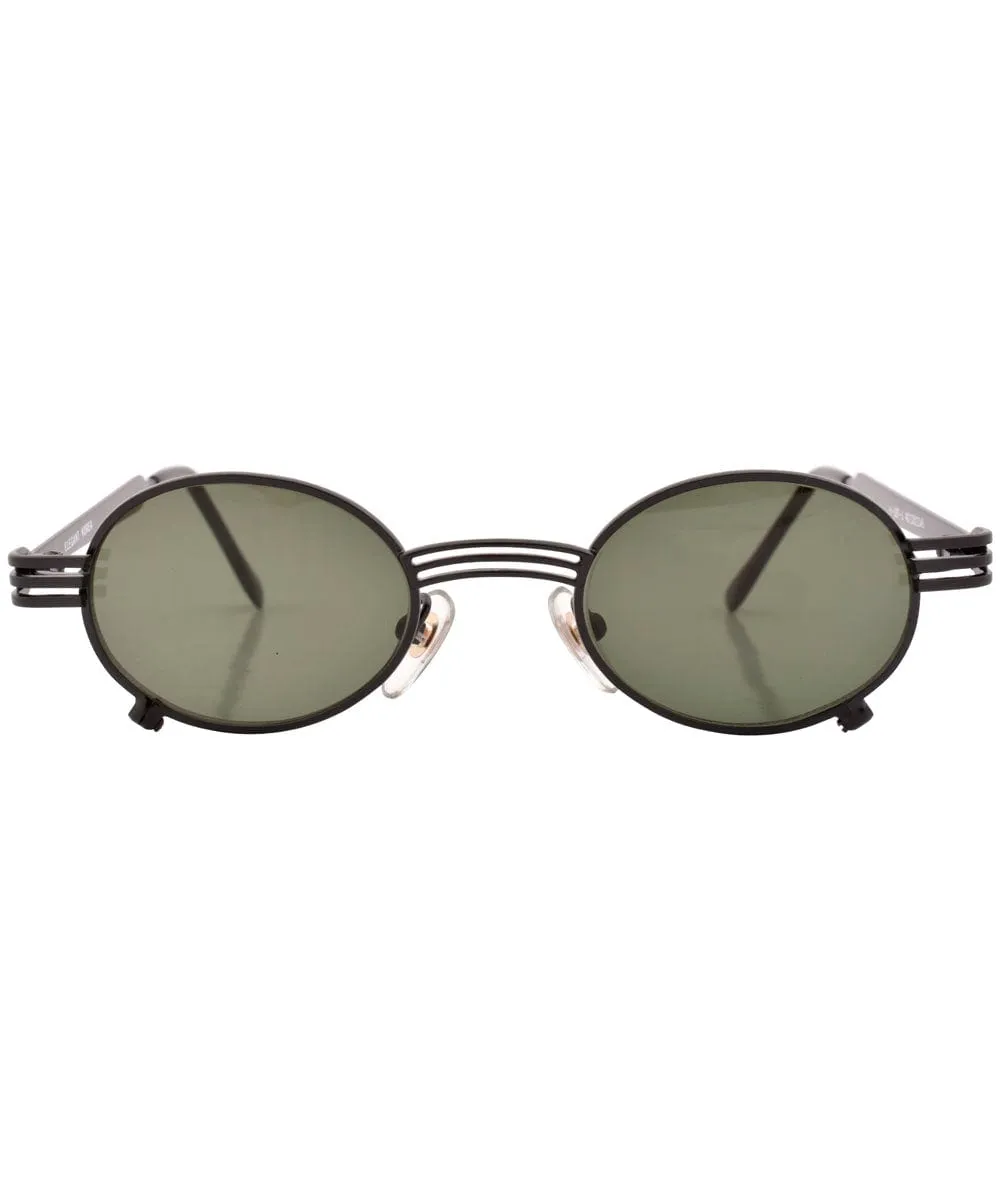 FORKED Black Oval Steampunk Sunglasses sold by Giant Vintage product image thumbnail 3