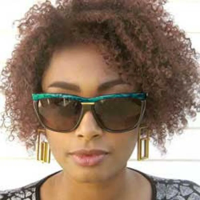 KAZUE Green Cat-Eye Sunglasses sold by Giant Vintage