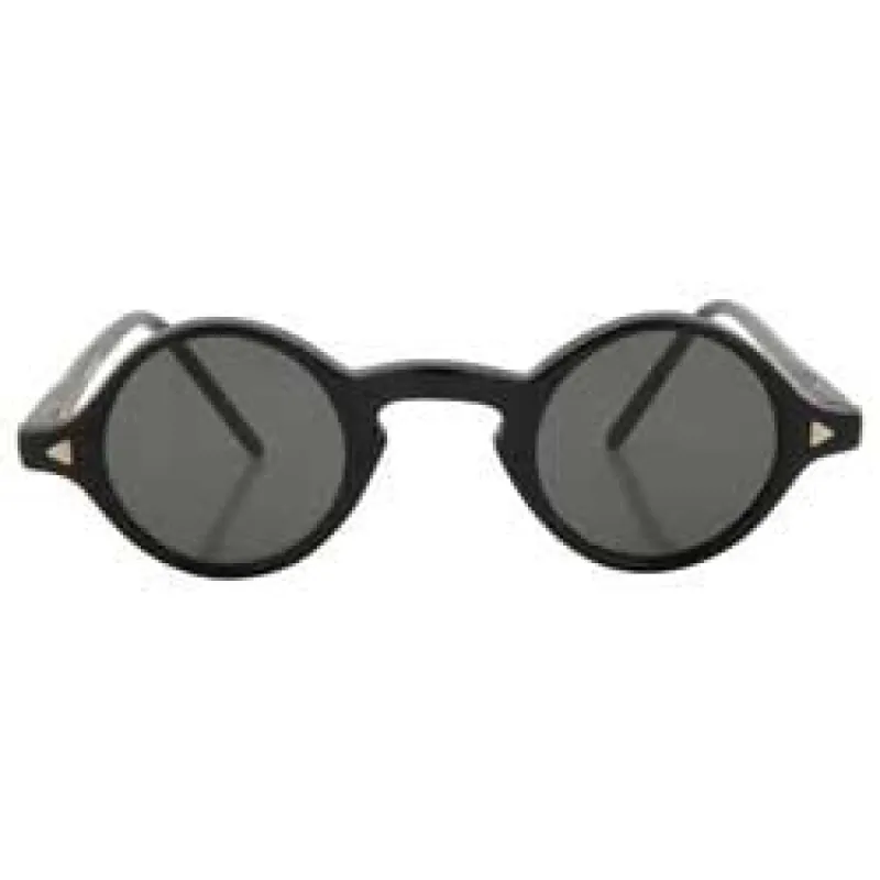 STUTZ Black Round Sunglasses sold by Giant Vintage