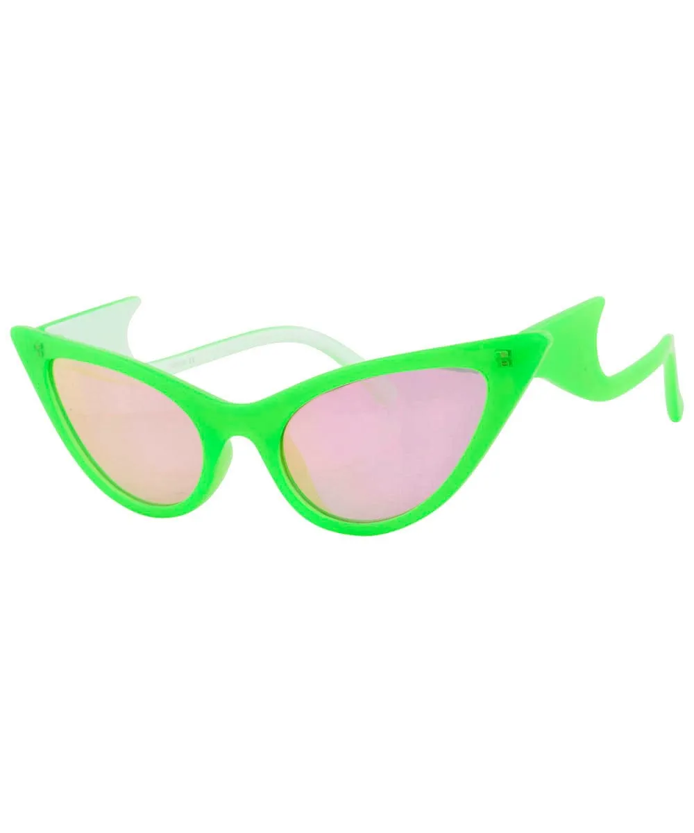 QUIZZY Green Cat-Eye Sunglasses sold by Giant Vintage product image thumbnail 2
