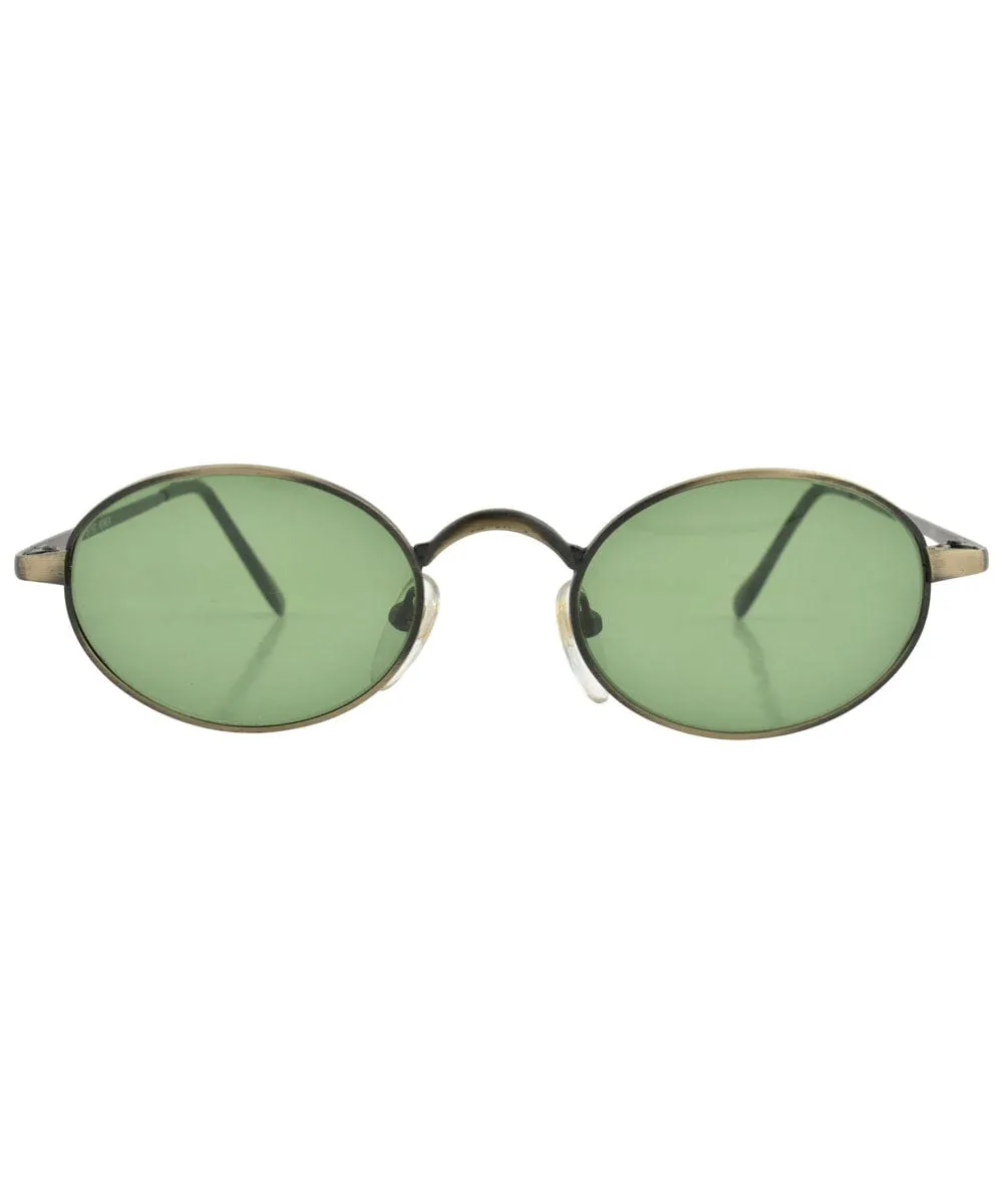 HARTLEY Brass Oval Sunglasses sold by Giant Vintage product image thumbnail 3