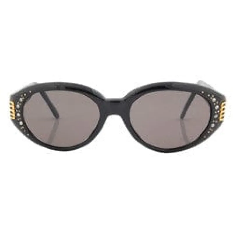 PASHA Black Oval Sunglasses sold by Giant Vintage