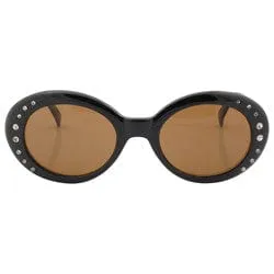 RHINESTONED Black/Amber sold by Giant Vintage