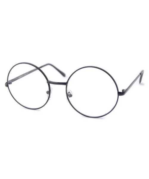 ARLO Black Clear Round Glasses sold by Giant Vintage