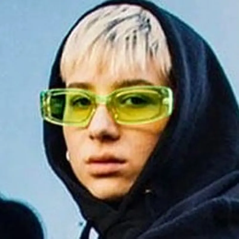 BUCK UP! Green Square Sunglasses sold by Giant Vintage