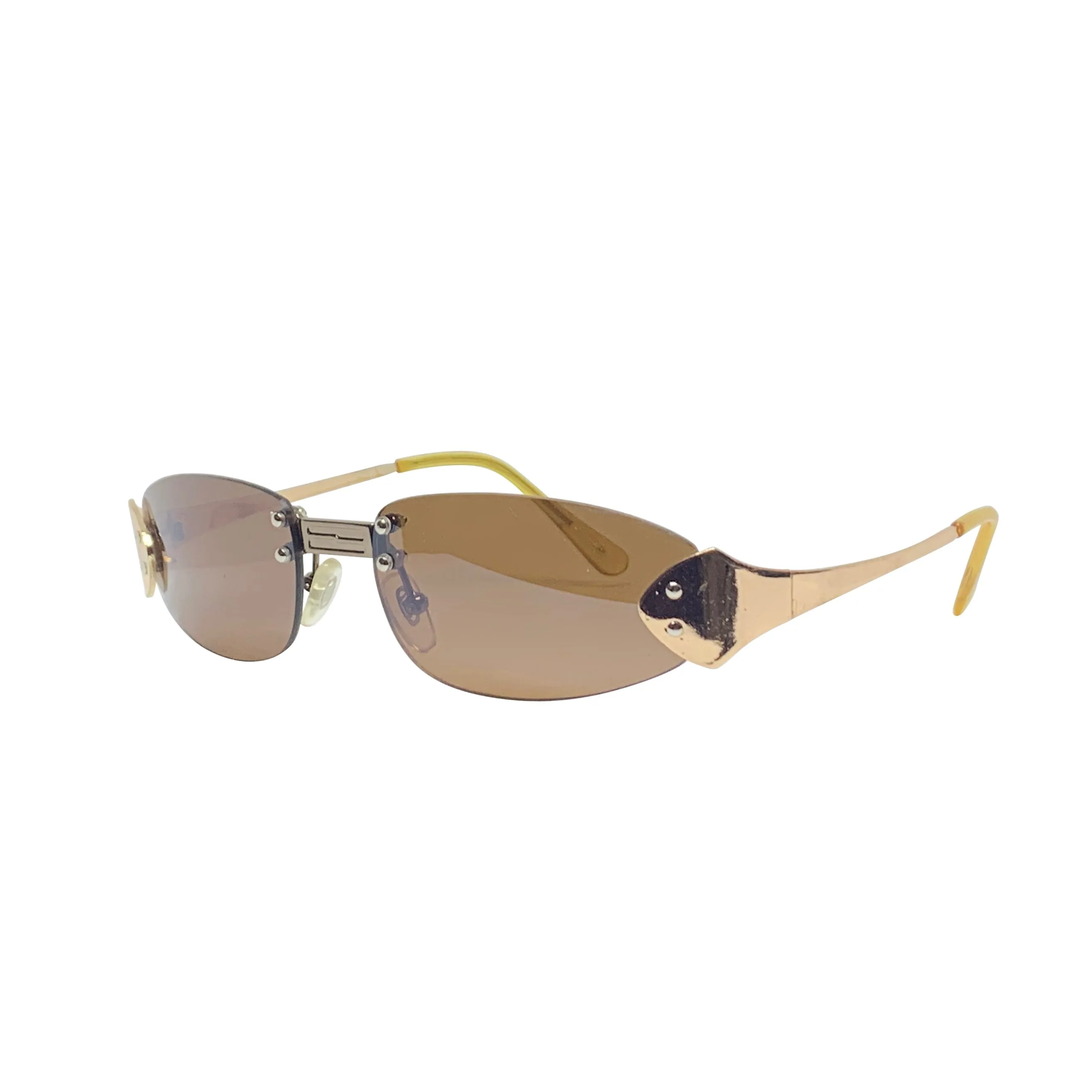 BERTHA Gold Rimless Sunnies sold by Giant Vintage product image thumbnail 2