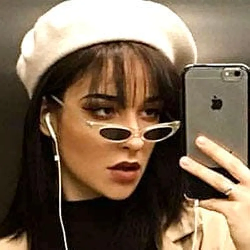 CAROLINA Frost/SD Slim Cat-Eye Sunglasses sold by Giant Vintage