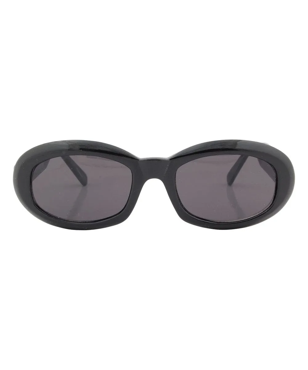 GO-GO Black Oval Sunglasses sold by Giant Vintage product image thumbnail 3