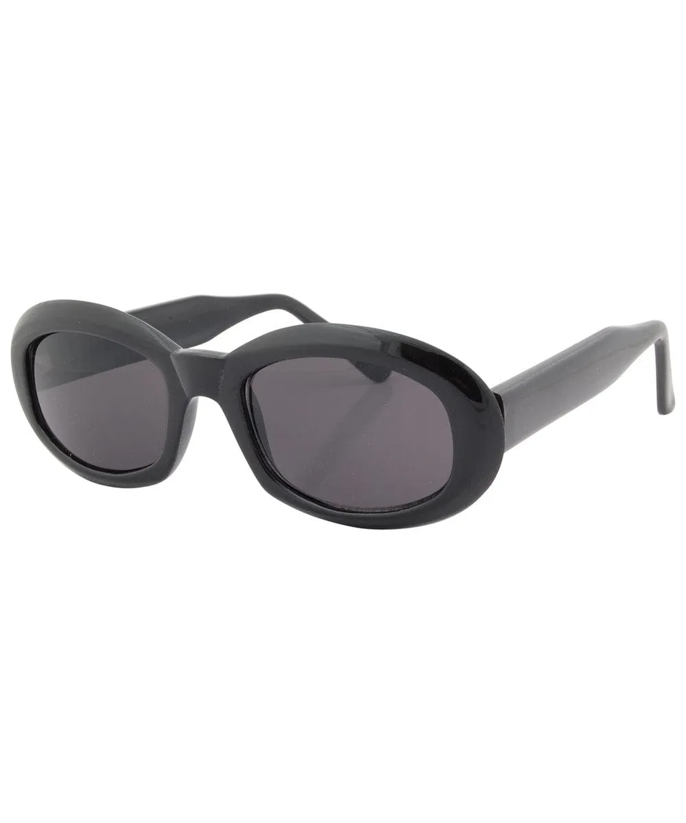 GO-GO Black Oval Sunglasses sold by Giant Vintage product image thumbnail 2